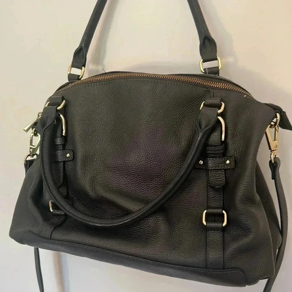 Ora Delphine Slate Gray Leather Hand Bag Purse - Picture 1 of 11